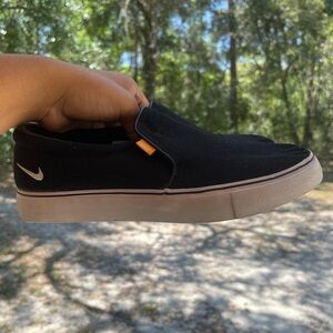Nike Black Slip-On Loafers with Textured Canvas